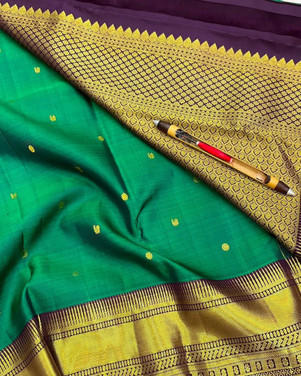 Pure Kanchipuram Silk Saree | Fancy Butta Design | Silk Mark Certified - Rosepetals Luxe