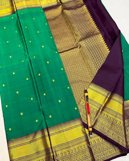 Pure Kanchipuram Silk Saree | Fancy Butta Design | Silk Mark Certified - Rosepetals Luxe