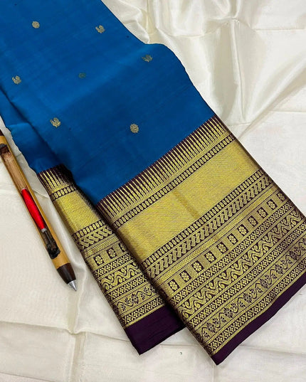 Pure Kanchipuram Silk Saree | Fancy Butta Design | Silk Mark Certified - Rosepetals Luxe
