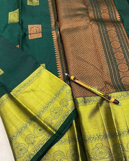 Pure Kanchipuram Silk Saree | Fancy Butta Design | Silk Mark Certified - Rosepetals Luxe