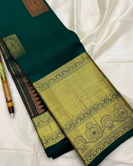 Pure Kanchipuram Silk Saree | Fancy Butta Design | Silk Mark Certified - Rosepetals Luxe