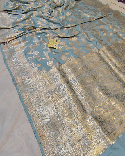 Pure Katan Silk Meenakari Pattu Saree | Golden & Silver Zari Work | 25 Styles - Rosepetals Luxe