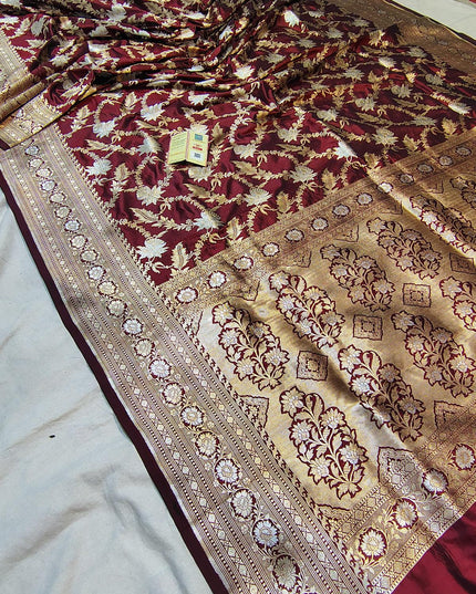 Pure Katan Silk Meenakari Pattu Saree | Golden & Silver Zari Work | 25 Styles - Rosepetals Luxe
