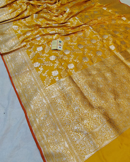 Pure Katan Silk Meenakari Pattu Saree | Golden & Silver Zari Work | 25 Styles - Rosepetals Luxe