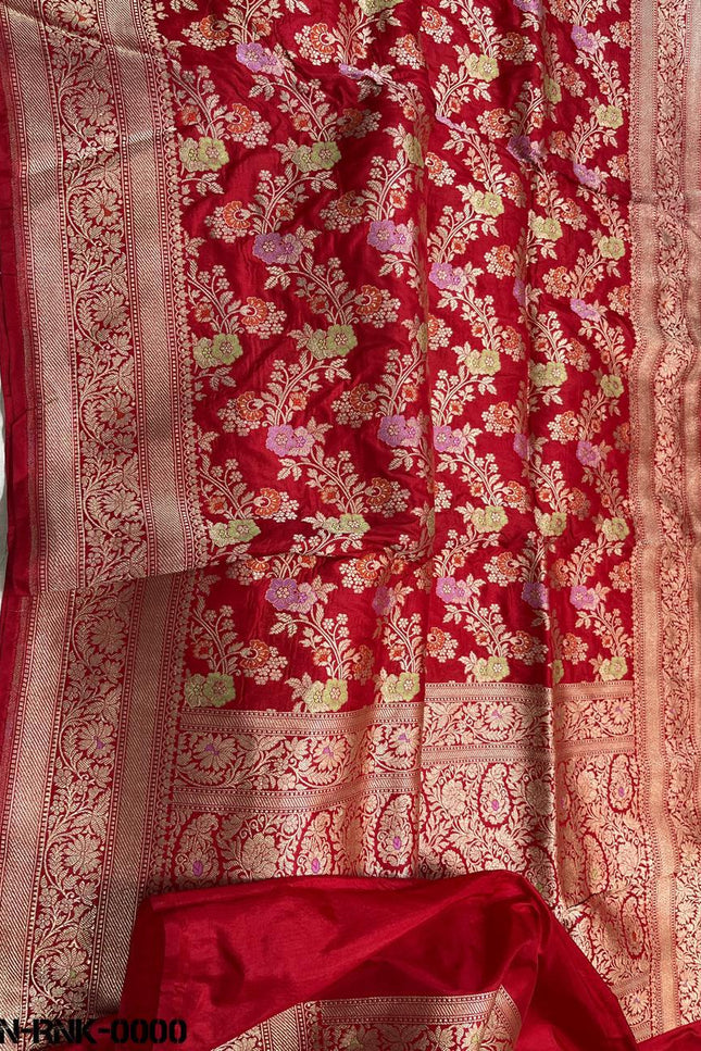 Pure Katan Silk Meenakari Pattu Saree | Golden & Silver Zari Work | 25 Styles - Rosepetals Luxe