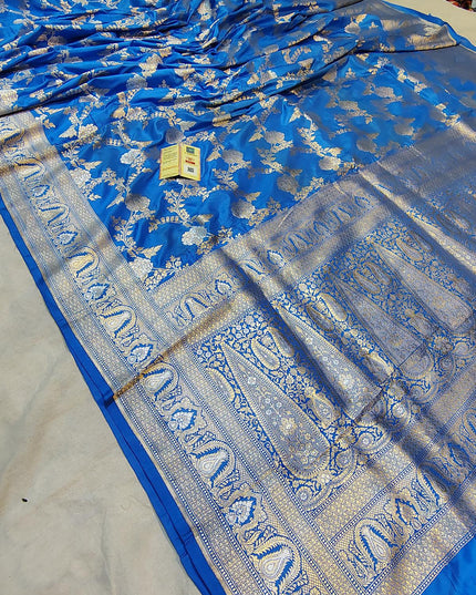 Pure Katan Silk Meenakari Pattu Saree | Golden & Silver Zari Work | 25 Styles - Rosepetals Luxe