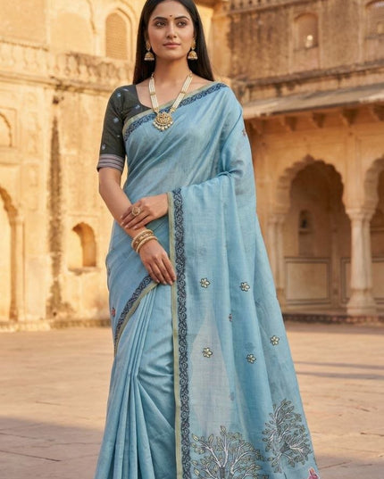Pure Muga Cotton Saree | Minakari Weaving & Zari Border | Handloom Saree with Blouse Piece - Rosepetals Luxe