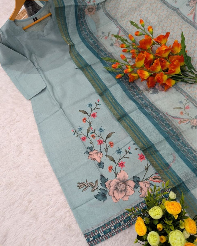 Pure Printed Cotton Kurti Dupatta Sets | Perfect for Everyday - Rosepetals Luxe