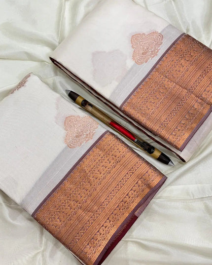 Pure Silk Kanchipuram Handloom Saree | Bridal Butta Weave | Silk Mark Tag - Rosepetals Luxe