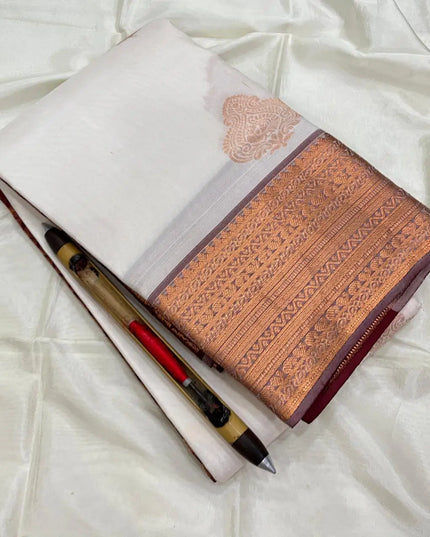 Pure Silk Kanchipuram Handloom Saree | Bridal Butta Weave | Silk Mark Tag - Rosepetals Luxe