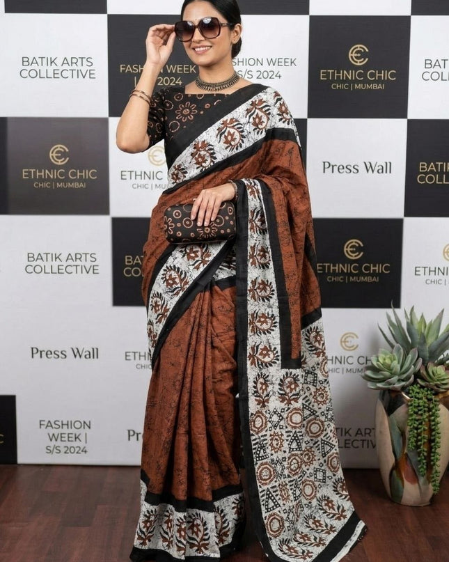 Pure Soft Mulmul Cotton Sarees With Unstitched Blouse Piece | Perfect For Summer - Rosepetals Luxe