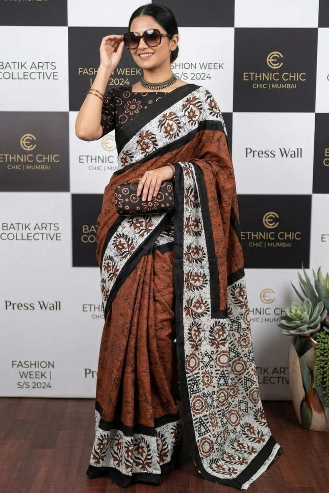 Pure Soft Mulmul Cotton Sarees With Unstitched Blouse Piece | Perfect For Summer - Rosepetals Luxe