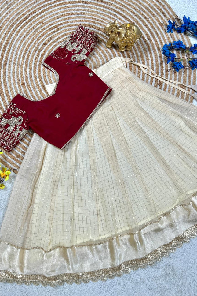 Pure Viscose Silk Kids Lehenga Choli | Perfect Ethnic wear - Rosepetals Luxe