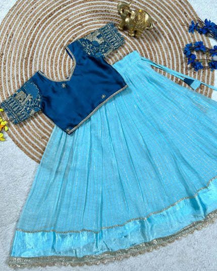 Pure Viscose Silk Kids Lehenga Choli | Perfect Ethnic wear - Rosepetals Luxe