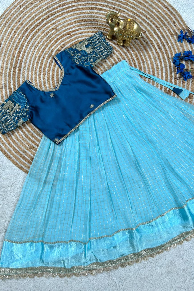 Pure Viscose Silk Kids Lehenga Choli | Perfect Ethnic wear - Rosepetals Luxe