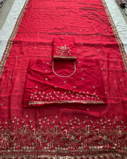 Rangoli Silk Cutwork Saree - Rosepetals Luxe