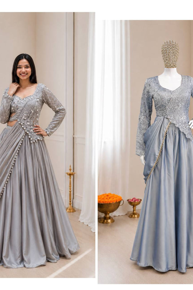 Rangoli Silk Lehenga Choli Set with Dupatta | Embroidery & Sequins Work - Rosepetals Luxe