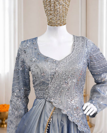Rangoli Silk Lehenga Choli Set with Dupatta | Embroidery & Sequins Work - Rosepetals Luxe