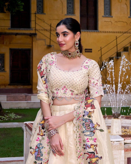 Raspberry Silk Lehenga Choli Set | Sequin & Thread Work Blouse | Embroidered Dupatta | Rosepetals Luxe - Rosepetals Luxe