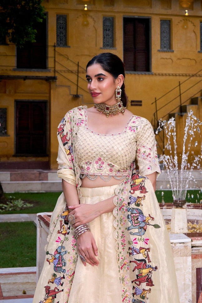 Raspberry Silk Lehenga Choli Set | Sequin & Thread Work Blouse | Embroidered Dupatta | Rosepetals Luxe - Rosepetals Luxe