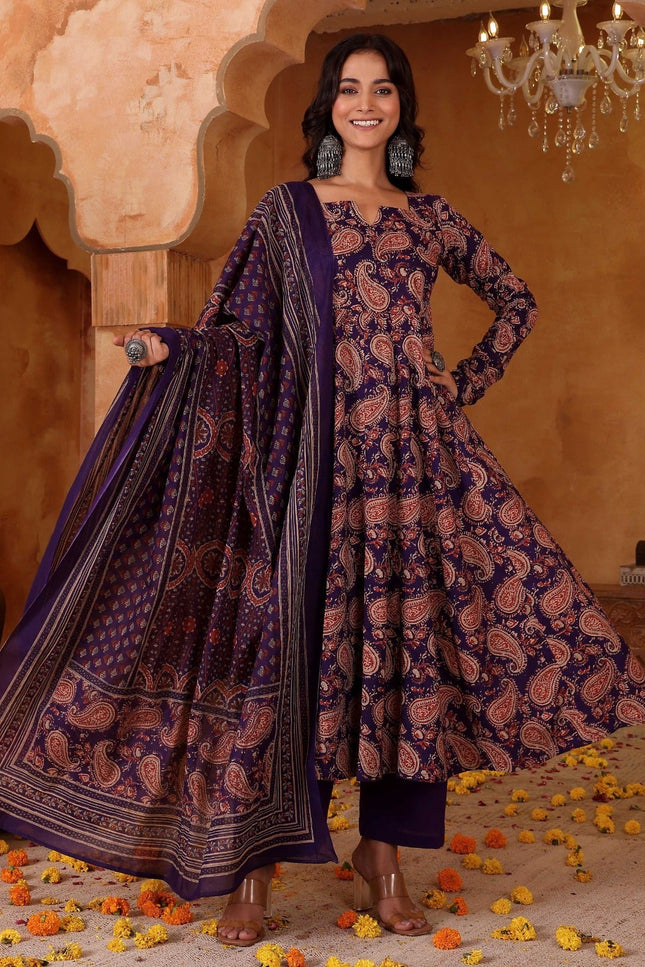 Rayon Blend Top, Bottom & Chanderi Cotton Dupatta Set - Rosepetals Luxe