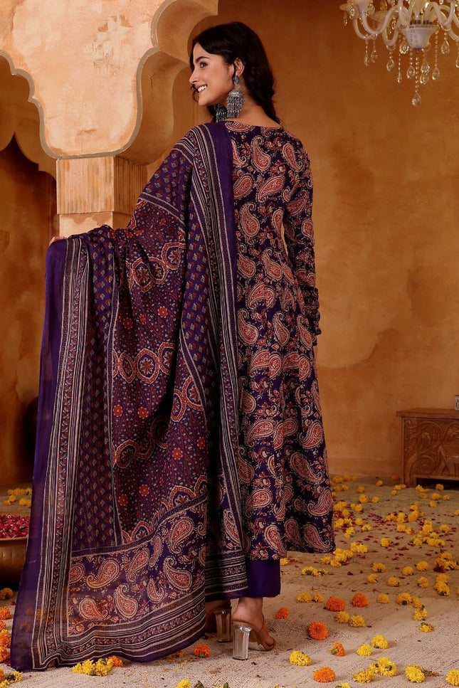 Rayon Blend Top, Bottom & Chanderi Cotton Dupatta Set - Rosepetals Luxe