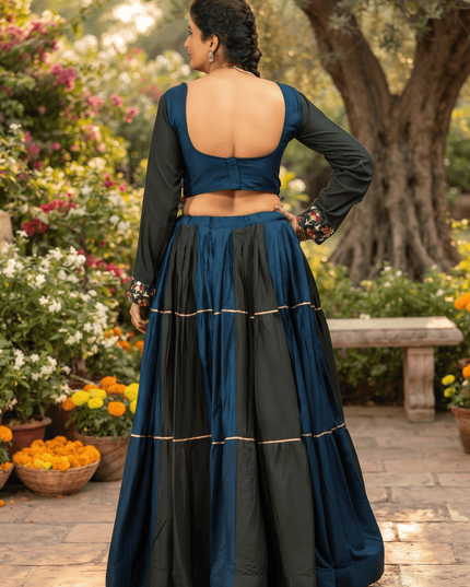 Rayon Ruffle Lehenga Choli with Gota Lace - Rosepetals Luxe
