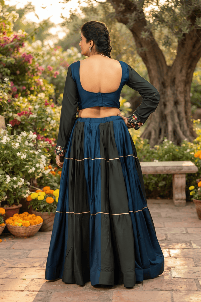 Rayon Ruffle Lehenga Choli with Gota Lace - Rosepetals Luxe