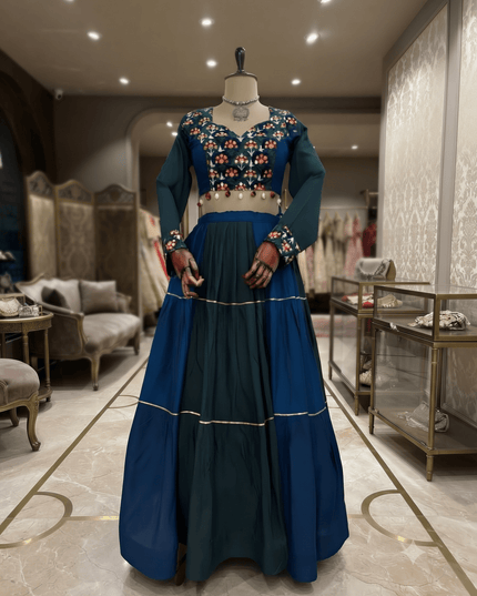 Rayon Ruffle Lehenga Choli with Gota Lace - Rosepetals Luxe