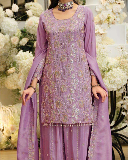 Readymade Kurta Palazzo Set Shimmer with Beads Work - Rosepetals Luxe
