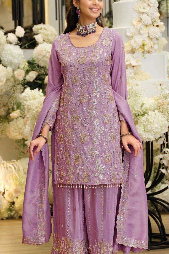 Readymade Kurta Palazzo Set Shimmer with Beads Work - Rosepetals Luxe