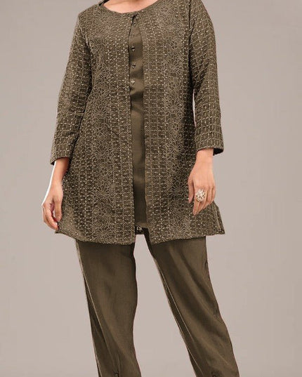 Readymade Pakistani Suit Faux Georgette with Heavy Embroidery Sequence Work - Rosepetals Luxe