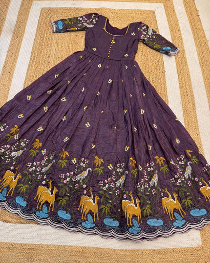 Soft Crush Heritage Embroidery Gown - Rosepetals Luxe