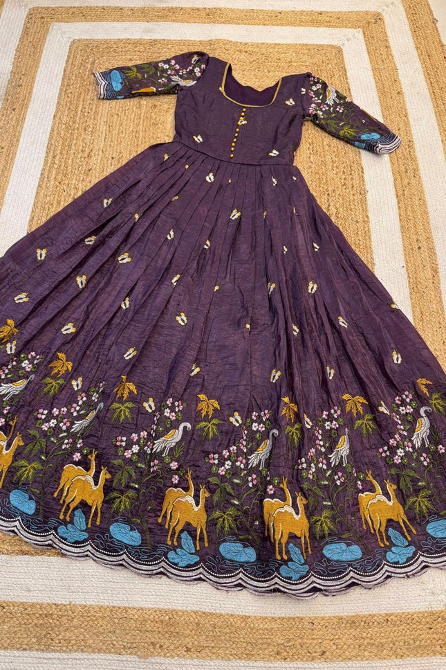 Soft Crush Heritage Embroidery Gown - Rosepetals Luxe