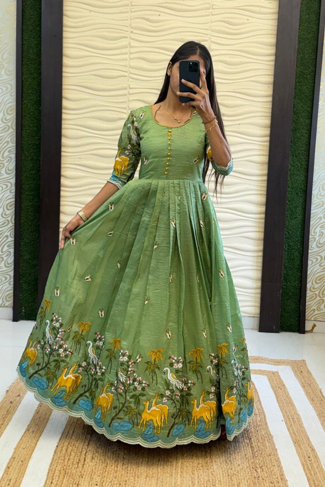 Soft Crush Heritage Embroidery Gown - Rosepetals Luxe