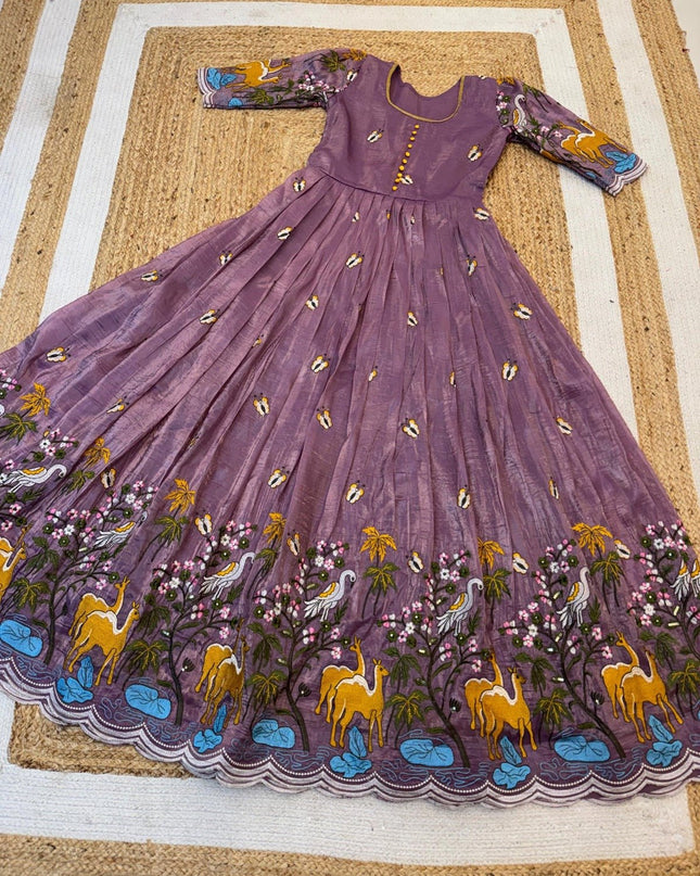 Soft Crush Heritage Embroidery Gown - Rosepetals Luxe