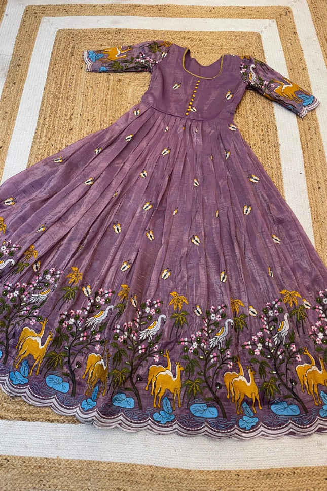 Soft Crush Heritage Embroidery Gown - Rosepetals Luxe