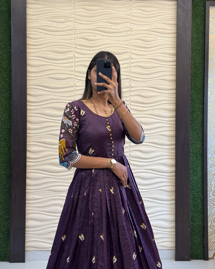 Soft Crush Heritage Embroidery Gown - Rosepetals Luxe
