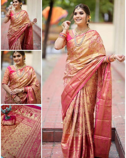 Soft Lichi Silk Saree | All-Over Jacquard Work & Rich Pallu | 19 Colours - Rosepetals Luxe