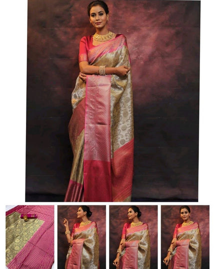 Soft Lichi Silk Saree | All-Over Jacquard Work & Rich Pallu | 19 Colours - Rosepetals Luxe