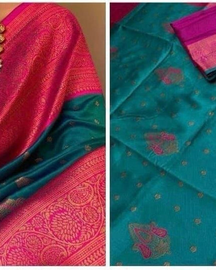 Soft Lichi Silk Saree | All-Over Jacquard Work & Rich Pallu | 19 Colours - Rosepetals Luxe