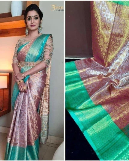 Soft Lichi Silk Saree | All-Over Jacquard Work & Rich Pallu | 19 Colours - Rosepetals Luxe