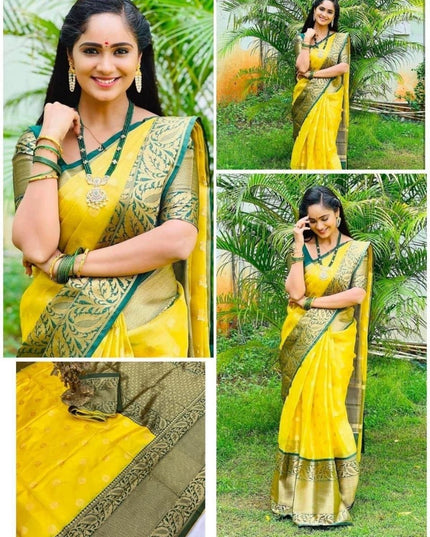 Soft Lichi Silk Saree | All-Over Jacquard Work & Rich Pallu | 19 Colours - Rosepetals Luxe