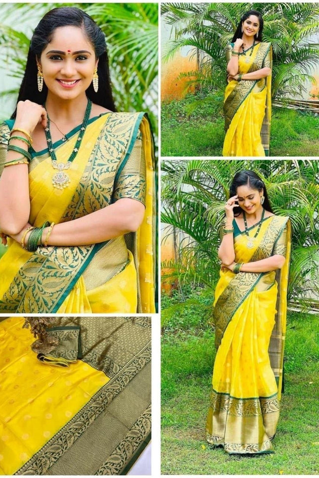 Soft Lichi Silk Saree | All-Over Jacquard Work & Rich Pallu | 19 Colours - Rosepetals Luxe