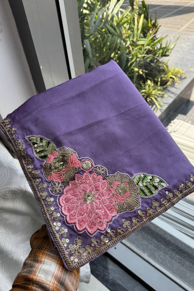 Soft Rangoli Silk Saree with All Over Embroidery Butta, Cutwork Border and Embroidered Blouse Piece - Rosepetals Luxe
