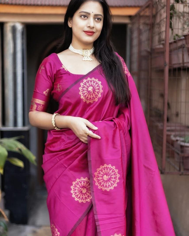 Pure Cotton Ikkat Print Sarees With Unstitched Blouse Piece | Feel Like Luxury - Rosepetals Luxe