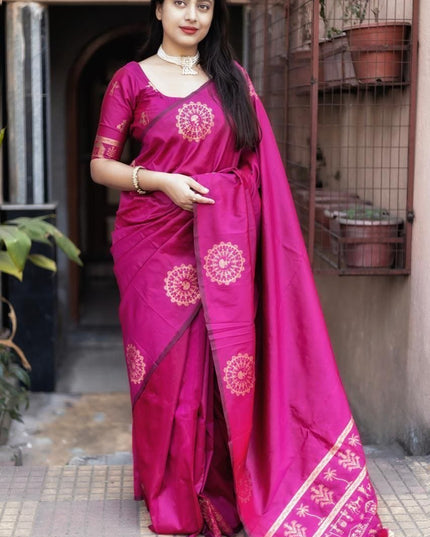 Pure Cotton Ikkat Print Sarees With Unstitched Blouse Piece | Feel Like Luxury - Rosepetals Luxe