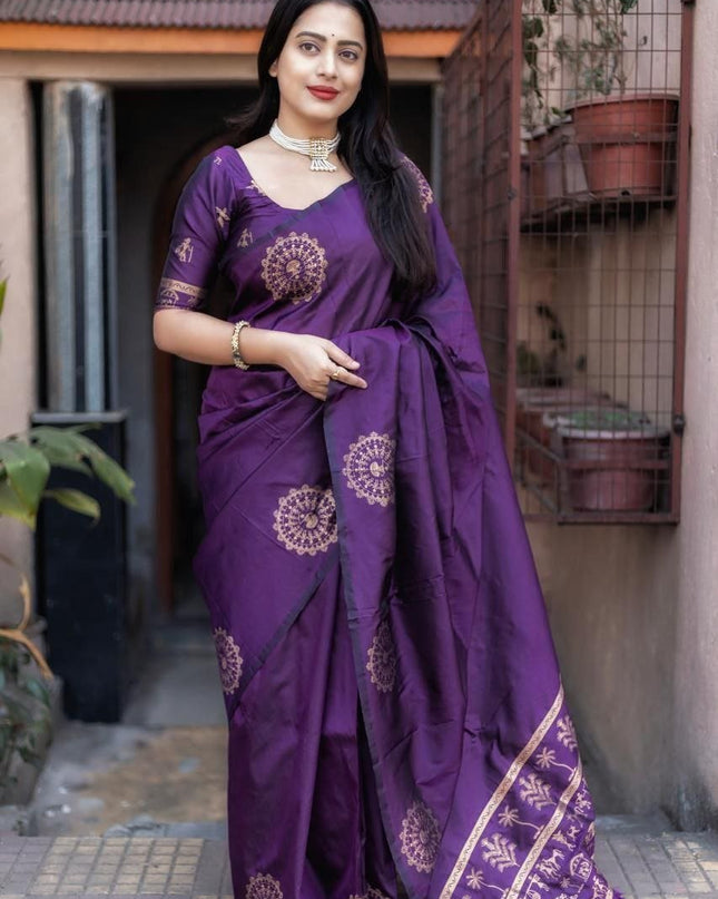 Pure Cotton Ikkat Print Sarees With Unstitched Blouse Piece | Feel Like Luxury - Rosepetals Luxe
