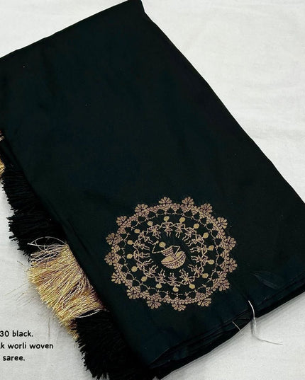 Soft Silk Worli Zari Woven Saree with Rich Pallu & Tassels - Rosepetals Luxe