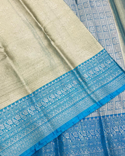 Soft Tissue Cotton Saree | Zari Border | Onam & Festive Wear - Rosepetals Luxe